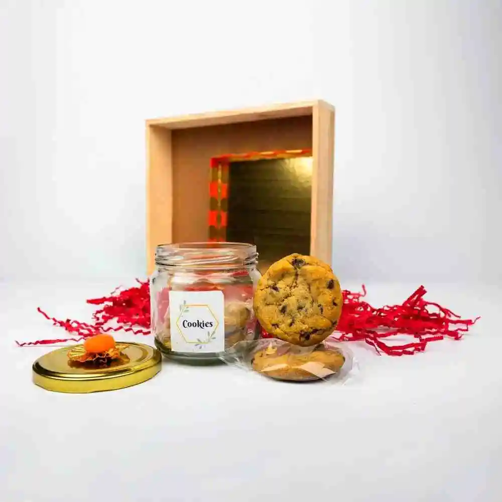 Elegant gift box of chocolate chip cookies